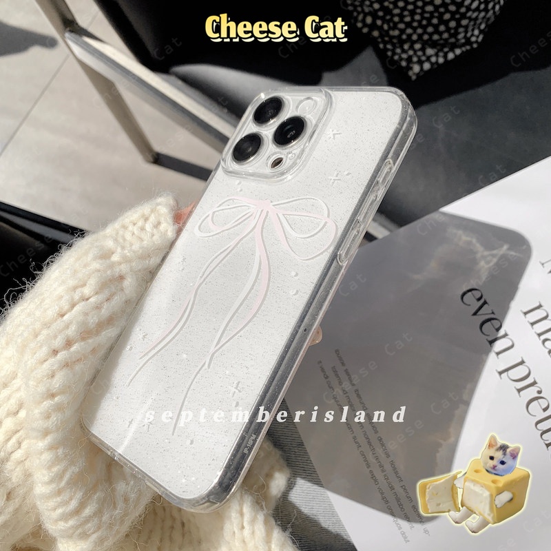 Ốp lưng nơ ruy băng đính sequin lấp lánh cho iPhone 17 Pro Max dành cho iPhone 11 12 13 14 15 16 Xs Max 7 Plus 16E