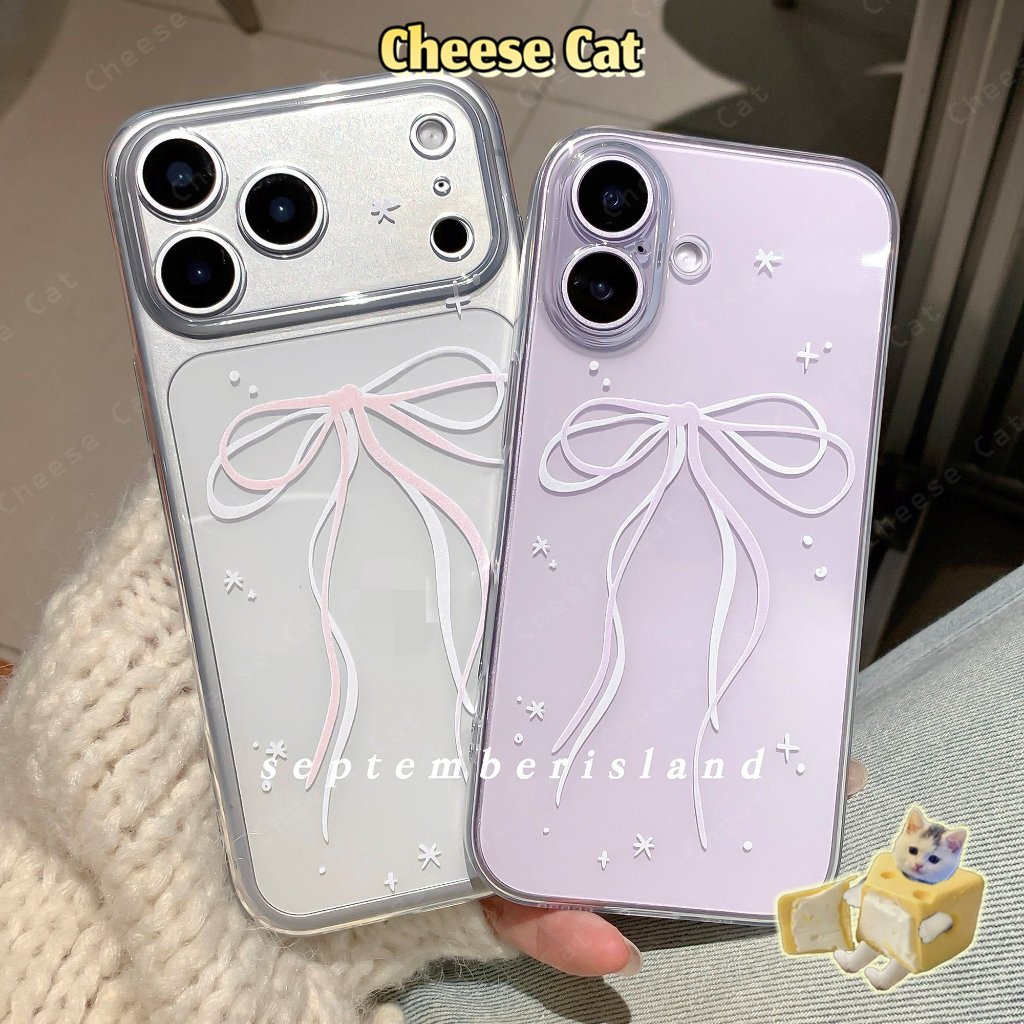 Ốp lưng nơ ruy băng đính sequin lấp lánh cho iPhone 17 Pro Max dành cho iPhone 11 12 13 14 15 16 Xs Max 7 Plus 16E