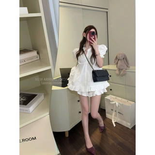 Set Bộ Áo Cộc Tay Cổ Tròn Dập Ly Mix Quần Cộc Lannie, Set Bộ Thô Bèo Viền Phối Quần Dáng Xoè Asasino