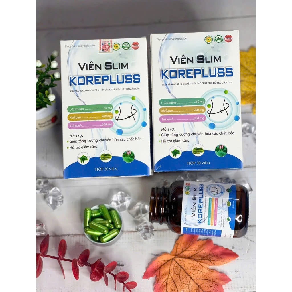 Viên uống giảm cân Slim Kore Plus Chính Hãng Cao Cấp ✅ Giảm béo tiêu mỡ Koreplus không phải thuốc giảm cân hộp 30 viên