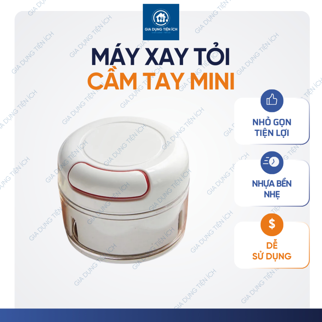 [XẢ KHO] Máy Xay Tỏi Mini Kéo Dây Cầm Tay | Dụng Cụ Xay Tỏi Ớt, Rau Củ, Không Dùng Điện