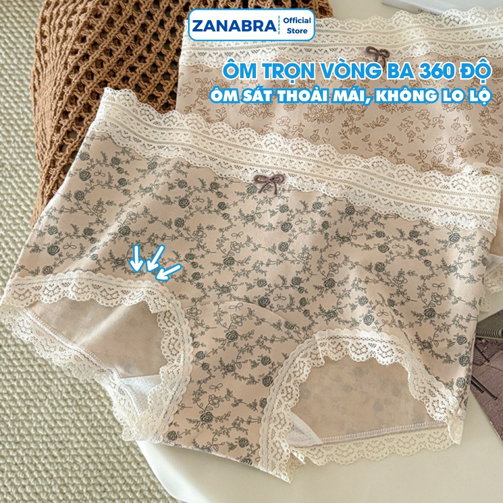 [ Mẫu Mới ] Quần Lót, Quần Boxer Cotton Nữ Kháng Khuẩn Không Hằn Viền Ôm Trọn V3 Mềm Mịn Co Giãn ZANABRA L5918