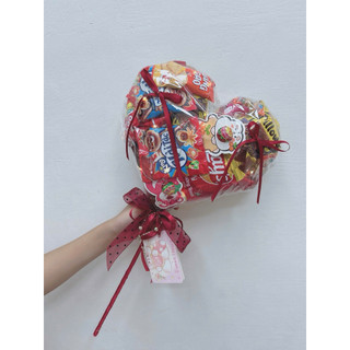 Bó Kẹo Trái Tim Dễ Thương 💖 | Quà Tặng Sinh Nhật – Valentine – Tỏ Tình | Gậy bánh kẹo hình trái tim | Quà tặng ngừoi yêu