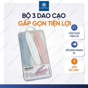 Dao cạo lông mày gấp gọn set 3 cái dao tỉa lông mày cạo lông mặt an toàn