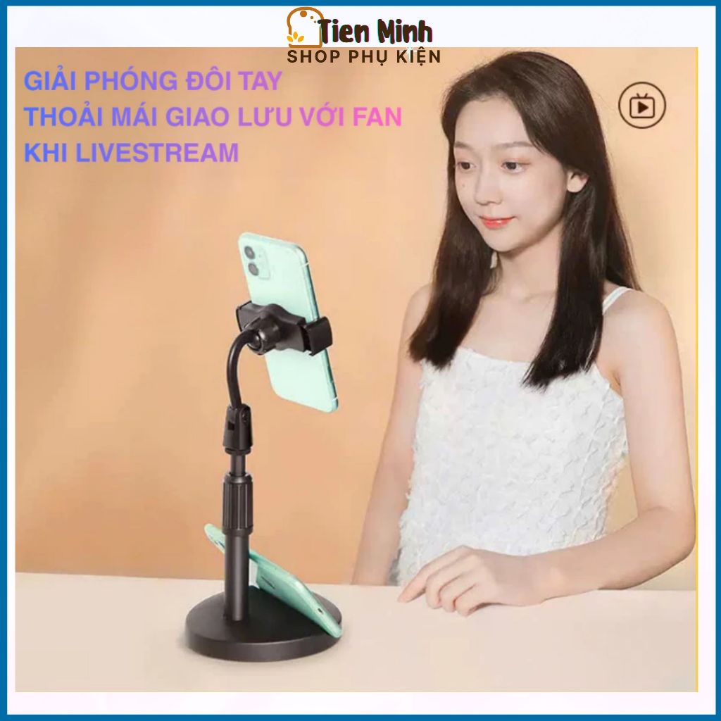 Giá Đỡ Điện Thoại P11 Livestream, Xoay 360 Độ, Tuỳ Chỉnh Độ Cao, Chân Có Khe Cài Điện Thoại