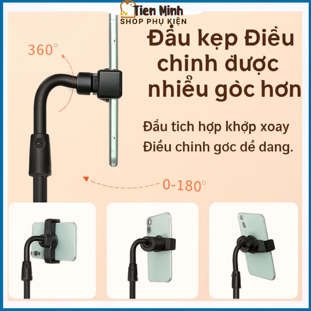 Giá Đỡ Điện Thoại P11 Livestream, Xoay 360 Độ, Tuỳ Chỉnh Độ Cao, Chân Có Khe Cài Điện Thoại
