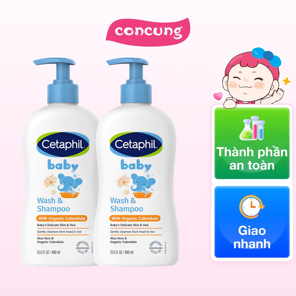 Combo sữa tắm gội Cetaphil