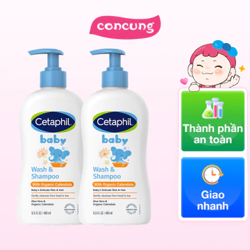 Combo 2 Sữa tắm gội trẻ em tinh chất hoa cúc Cetaphil 400ml
