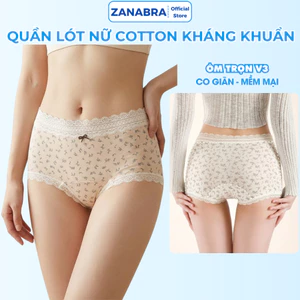 Quần Lót, Quần Chip Cotton Nữ Kháng Khuẩn Không Hằn Viền Ôm Trọn V3 Mềm Mịn Co Giãn ZANABRA L5918
