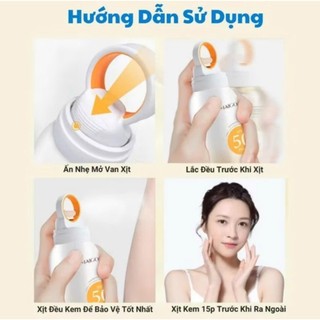 Xịt chống nắng spf 50+ tán đều lên da hấp thụ sâu và tạo lớp bảo vê da