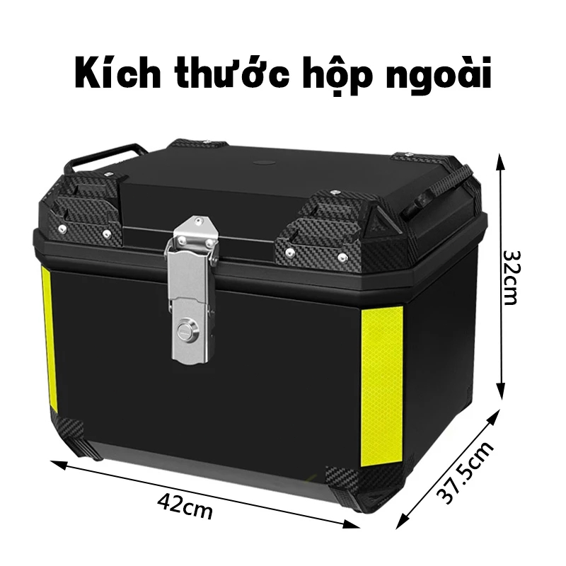💥💥 Hộp đựng đồ cho xe máy dung tích lớn 57L chất liệu dày dặn chống thấm nước có khóa an toàn cho ghế sau phụ tùng ô tô