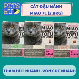 [GIÁ TỐT] [CHÍNH HÃNG] Cát mèo đậu nành MIAOCAT 2.8kg (7L) - TRÀ XANH/CÀ PHÊ/SỮAT
