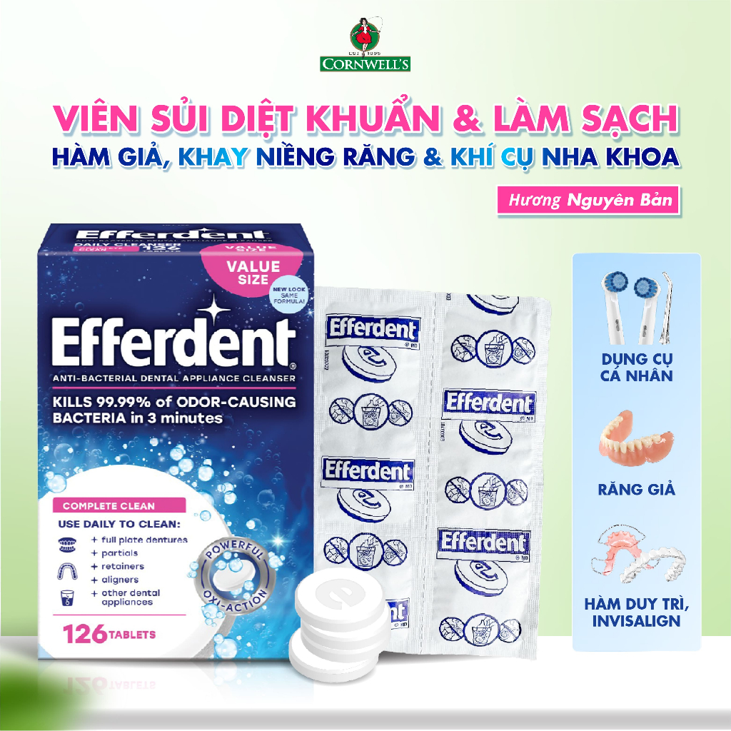 Viên Sủi Làm Sạch Khay Niềng Invisalign, Hàm Duy Trì, Răng Giả ...