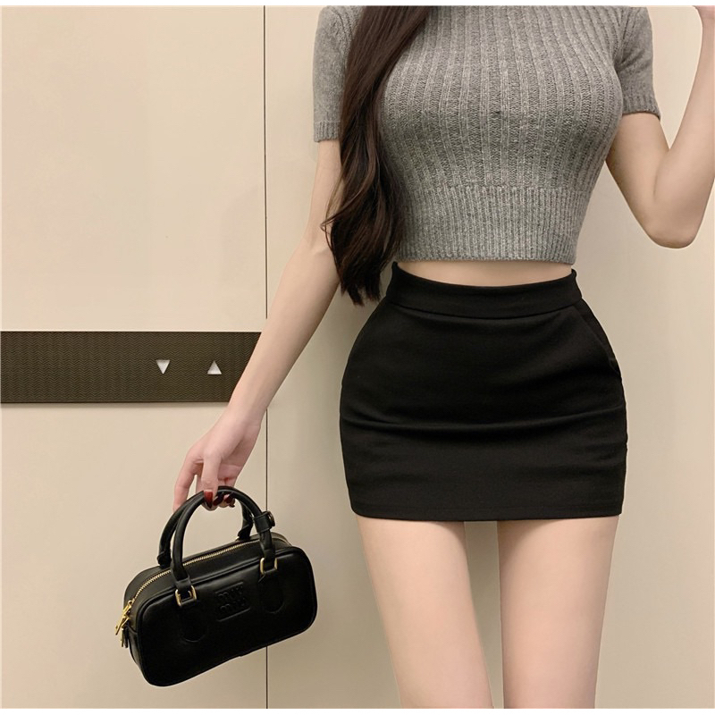 [KÈM LÓT] Chân Váy Ngắn Chữ A Ôm Body Lưng Cao – Váy Mini Basic Tôn Dáng Cá Tính