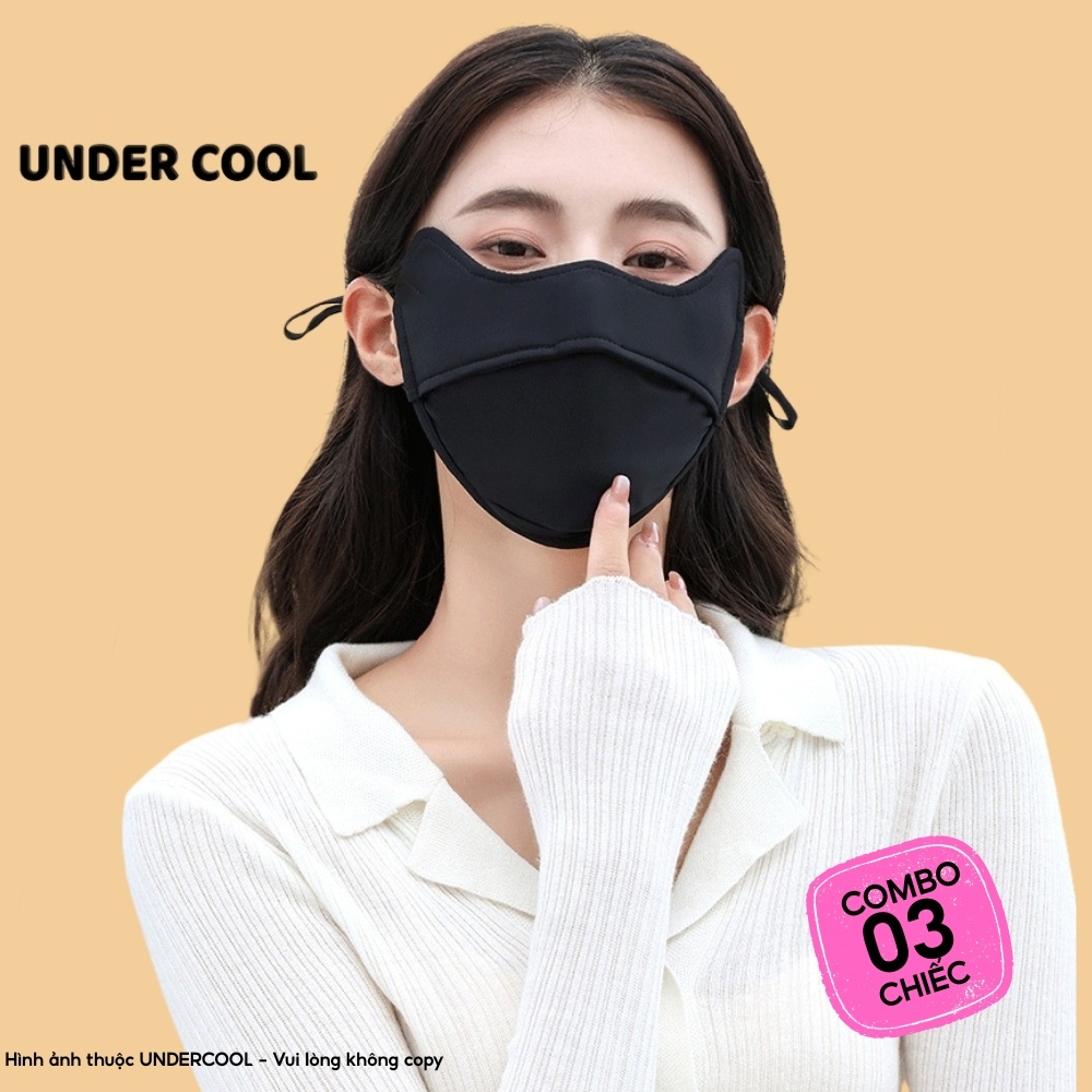 Combo 3 Khẩu Trang Thời Trang UNDERCOOL Chống Tia UV - Thoáng Khí Lót Nỉ Mịn Logo Đổi Màu Co Giãn Kháng Khuẩn KT06 CB07