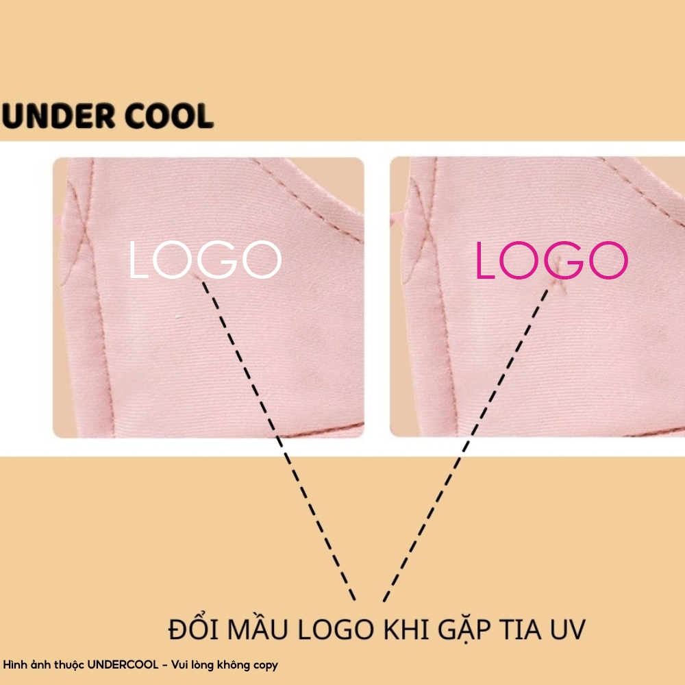 Combo 3 Khẩu Trang Thời Trang UNDERCOOL Chống Tia UV - Thoáng Khí Lót Nỉ Mịn Logo Đổi Màu Co Giãn Kháng Khuẩn KT06 CB07