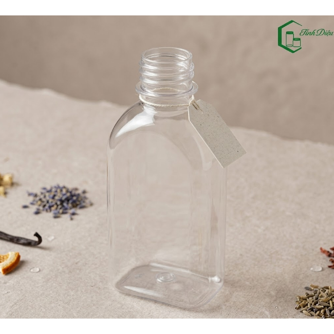 [Sỉ Tận Xưởng] Set 25 Chai Nhựa PET Dẹp Trong Dày 220-250ml Nắp Vặn Đựng Trà Sữa Nước Ép Cafe