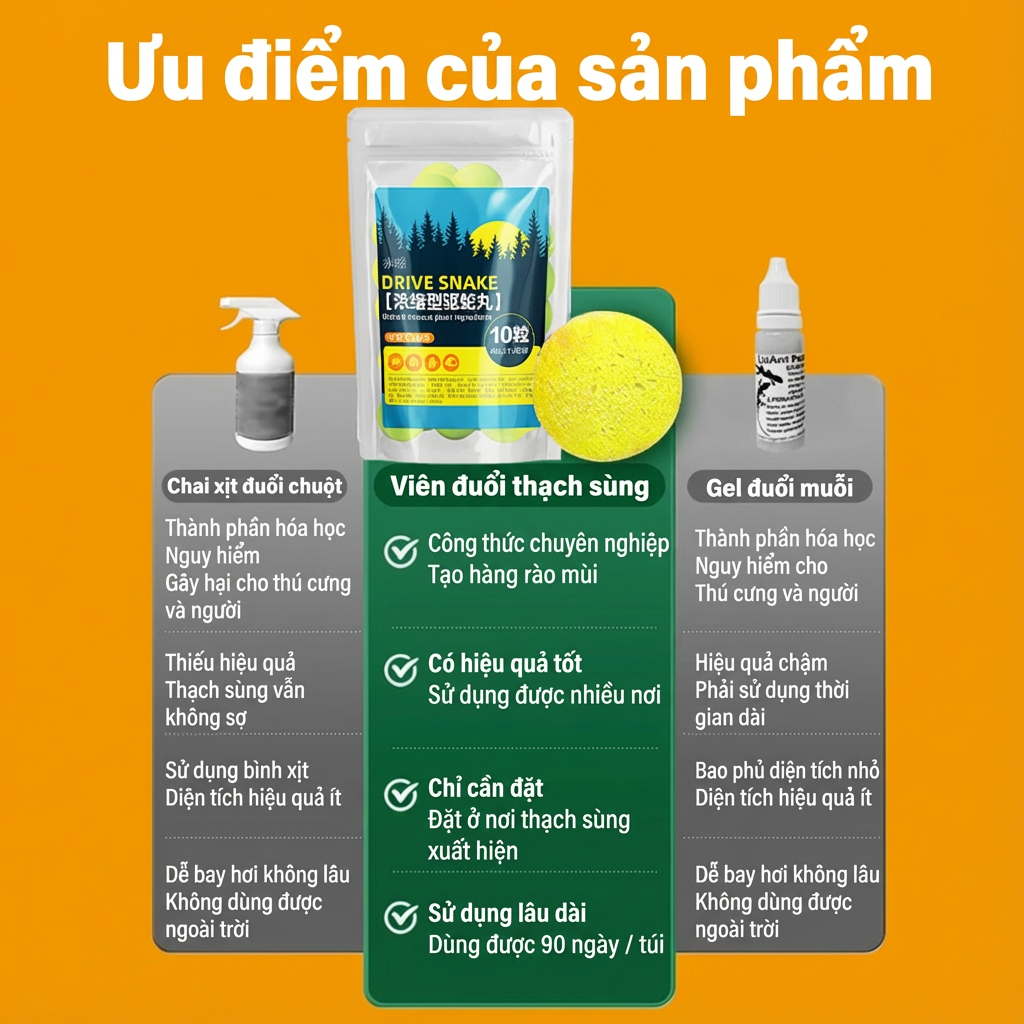 🐍 Viên & bột đuổi rắn 10 viên – Treo hoặc đặt dễ dàng, bảo vệ nhà khỏi rắn, hiệu quả lâu dài!