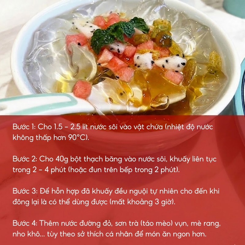 [Combo MIX] Bột Rau Câu Làm Thạch Trái Cây Nhiều Vị (40g/gói) - Thạch Dai Giòn, Thơm Mát, Đủ Vị Trái Cây Tự Nhiên