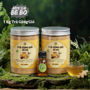 Trà Gừng Gió, Trà Gừng Đường Phèn Nông Sản Bé Bo - Combo 2 hũ - Tặng Mật Ong 100g