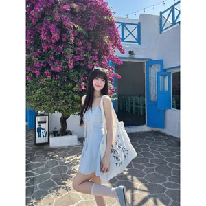 SECODEE Đầm Nữ Hai Dây Phối Ren Cột Nơ Dáng Xoè OLIVIA DRESS Váy Đi Biển Mùa Hè FSDR2504092