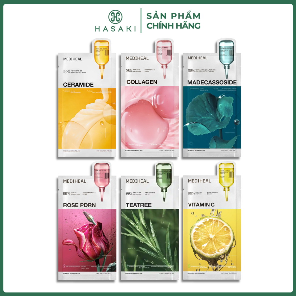 Mặt Nạ Mediheal Làm Dịu Phục Hồi, Dưỡng Sáng Da, Ngăn Ngừa Lão Hóa 24ml Essential Mask Hasaki Chính Hãng