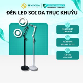 Đèn Led soi da trục khuỷu 3 màu ánh sáng, Đèn led trục khuỷu spa, phun xăm, nối mi, nail xoay 360 độ