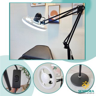 Đèn Led soi da trục khuỷu 3 màu ánh sáng, Đèn led trục khuỷu spa, phun xăm, nối mi, nail xoay 360 độ