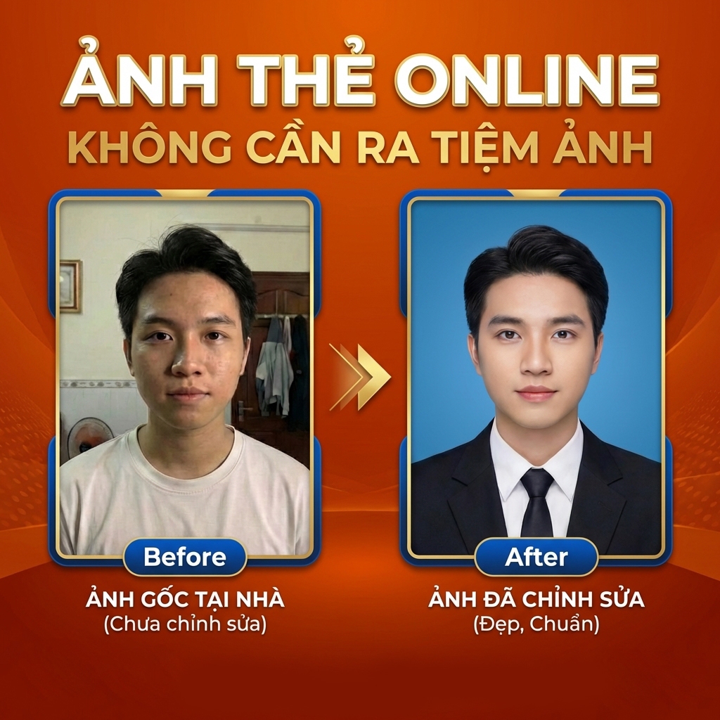 Ảnh Thẻ Online - Không cần ra tiệm chụp ảnh - Nhận ảnh ngay tại nhà