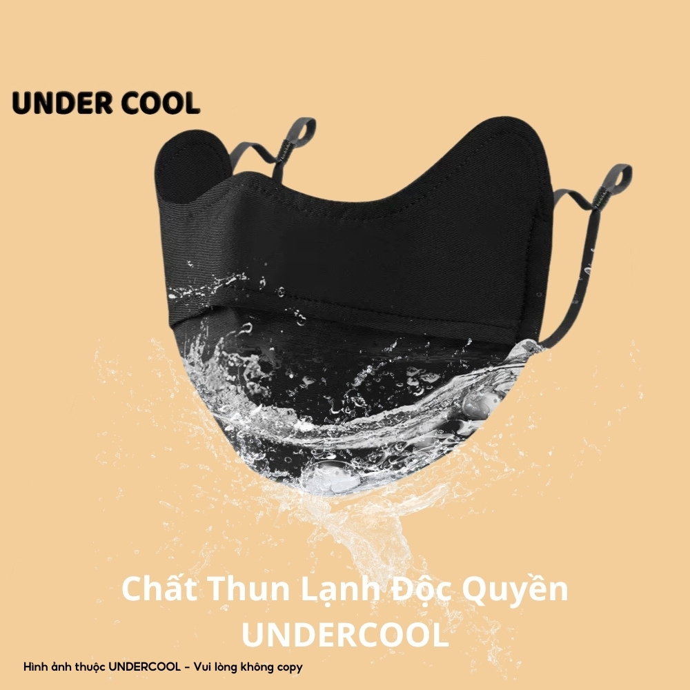 Combo 3 khẩu trang vải chống nắng UNDERCOOL  nửa mặt chống 99% tia UV UPF 50+ có logo đổi màu khi gặp ánh nắng KT01 CB03