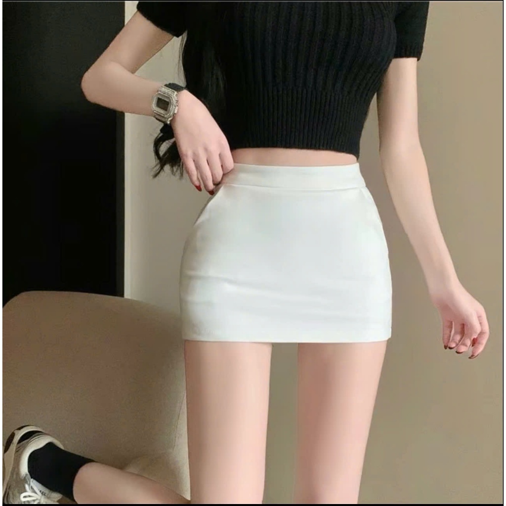 [KÈM LÓT] Chân Váy Ngắn Chữ A Ôm Body Lưng Cao – Váy Mini Basic Tôn Dáng Cá Tính