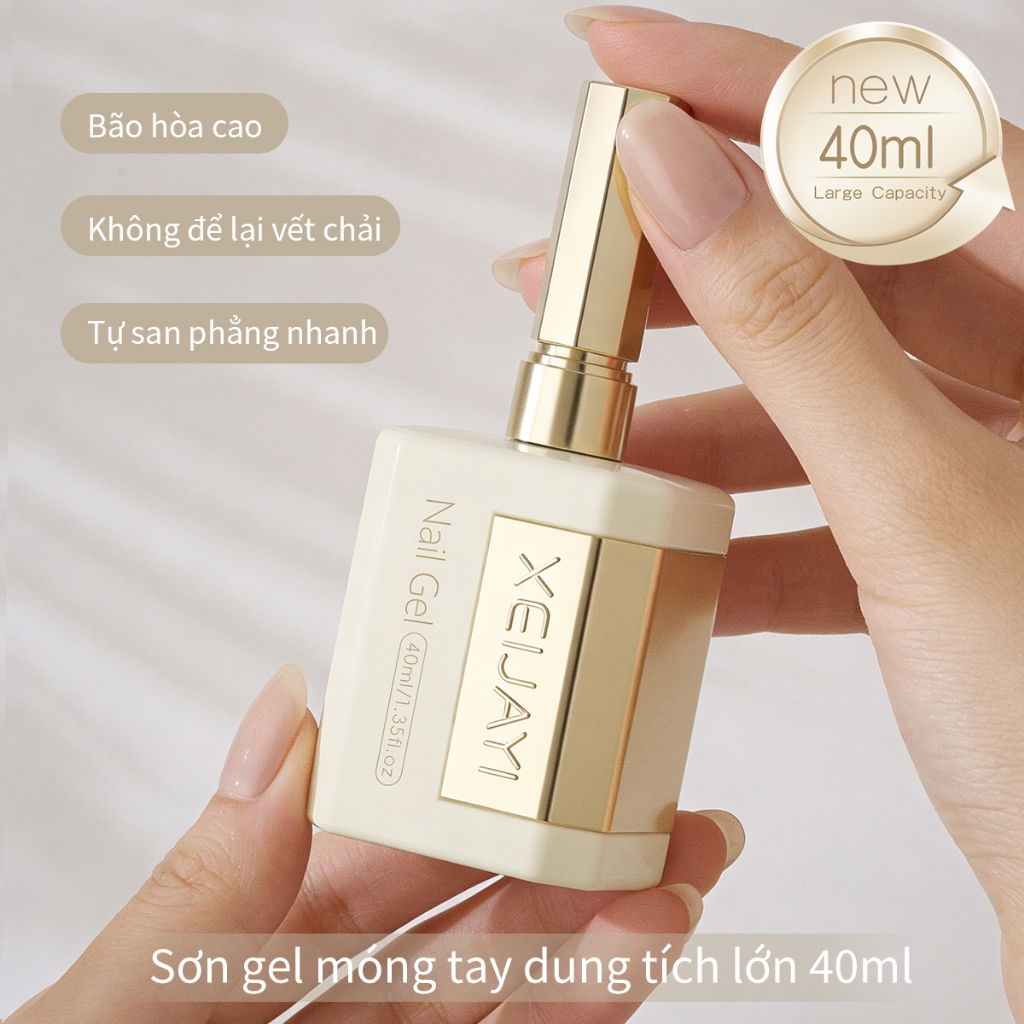 XEIJAYI 40ml - Sơn móng tay dạng gel màu nude yến mạch mới, bền màu và thích hợp sử dụng tại salon.