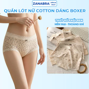 Combo 6 Quần Lót Nữ Cotton Phối Viền Ren Mềm Mịn Thoáng Khí Form Ôm Không Lộ ZANABRA L5272