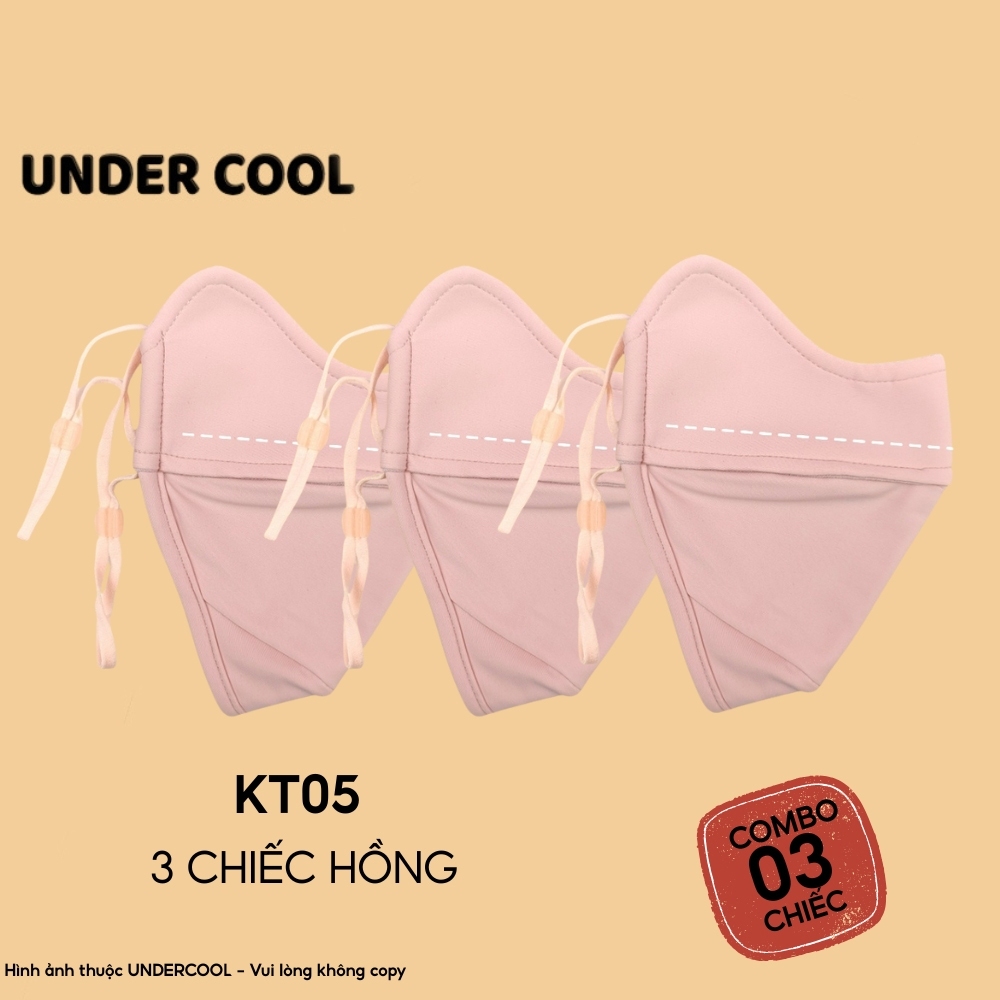 COMBO 3 Khẩu Trang Vải UNDERCOOL Có Gọng - Chống Tia UV Logo Đổi Màu Khi Gặp Ánh Nắng Không Lem Son Dáng Ôm CB3 - KT05