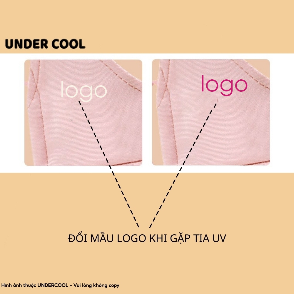 COMBO 3 Khẩu Trang Vải UNDERCOOL Có Gọng - Chống Tia UV Logo Đổi Màu Khi Gặp Ánh Nắng Không Lem Son Dáng Ôm CB3 - KT05