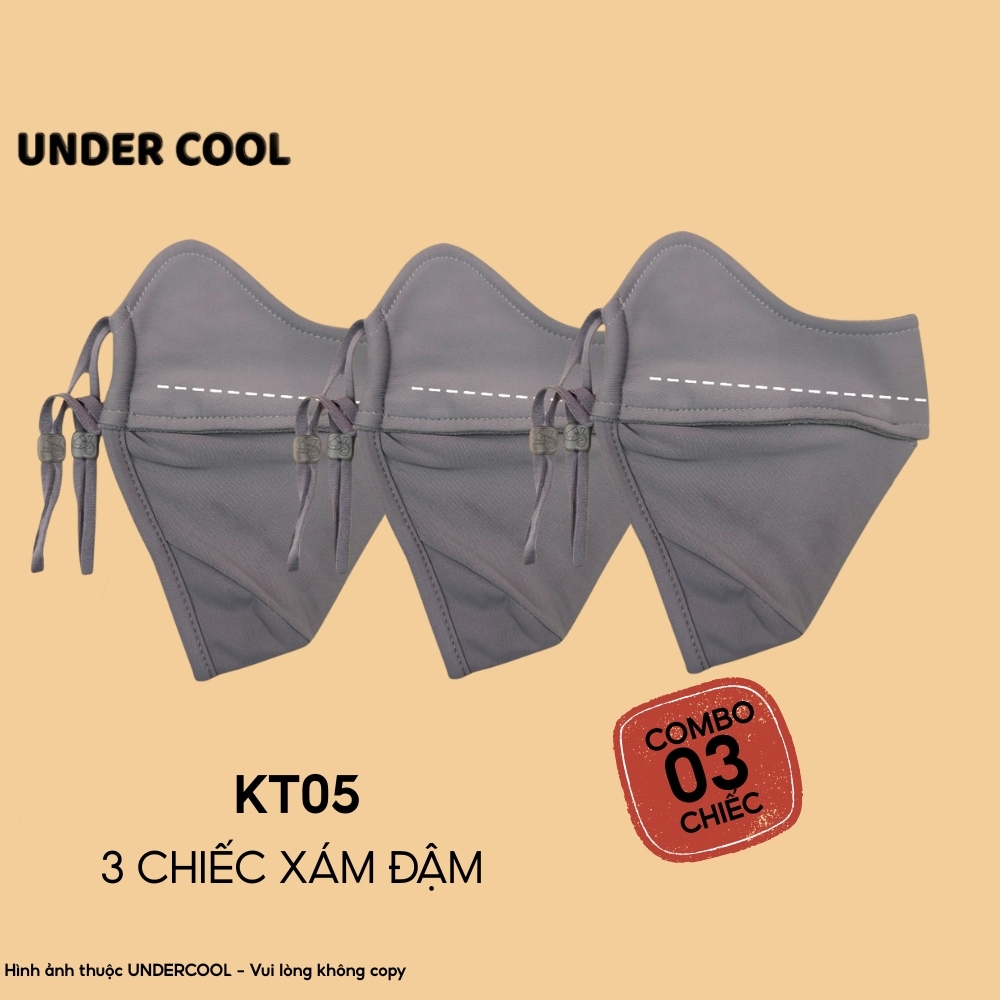 COMBO 3 Khẩu Trang Vải UNDERCOOL Có Gọng - Chống Tia UV Logo Đổi Màu Khi Gặp Ánh Nắng Không Lem Son Dáng Ôm CB3 - KT05