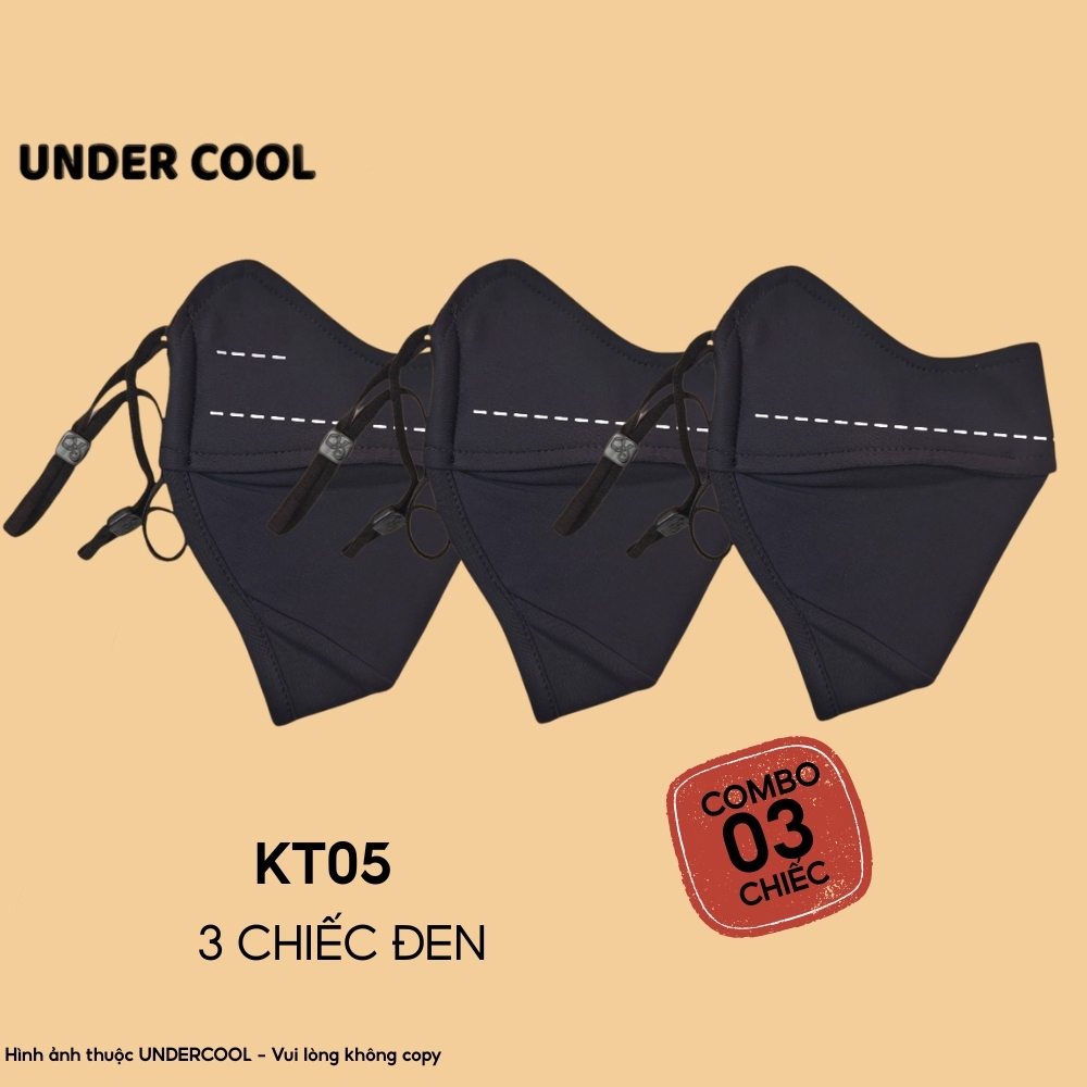 COMBO 3 Khẩu Trang Vải UNDERCOOL Có Gọng - Chống Tia UV Logo Đổi Màu Khi Gặp Ánh Nắng Không Lem Son Dáng Ôm CB3 - KT05
