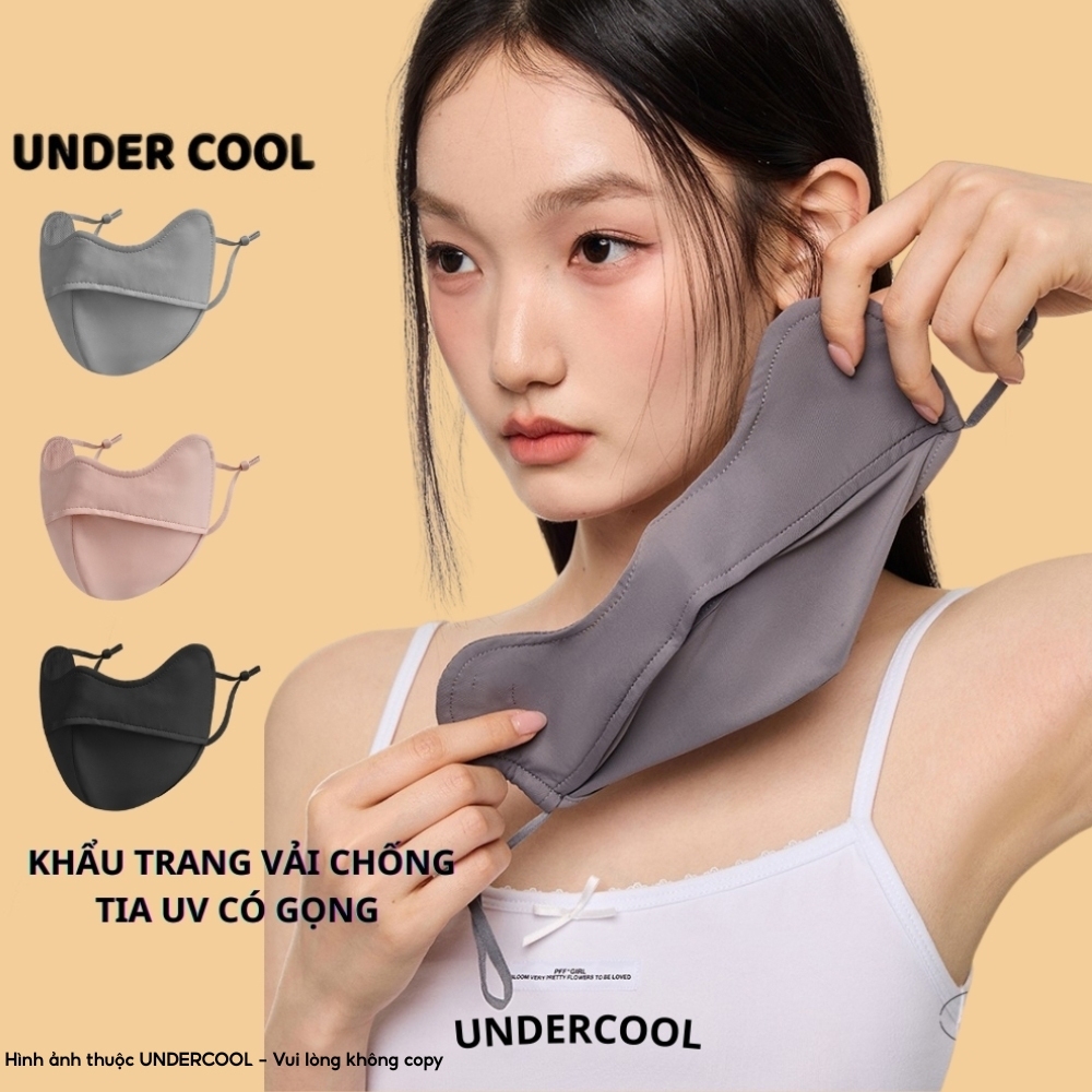 COMBO 3 Khẩu Trang Vải UNDERCOOL Có Gọng - Chống Tia UV Logo Đổi Màu Khi Gặp Ánh Nắng Không Lem Son Dáng Ôm CB3 - KT05