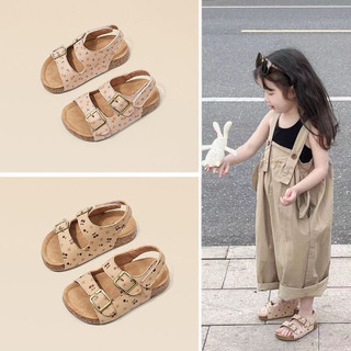 Sandal dép quai hậu hai khoá quai dán đế trấu cho bé gái (form nhỏ + 1cm)