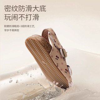 Sandal dép quai hậu hai khoá quai dán đế trấu cho bé gái (form nhỏ + 1cm)
