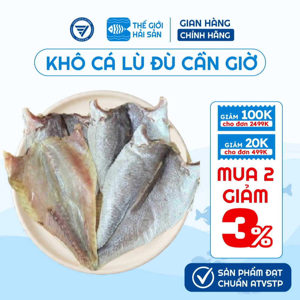 [CAO CẤP] 1kg Khô cá lù đù Cần Giờ một nắng, khô cá đù phơi tự nhiên vị vừa ăn, không chất bảo quản