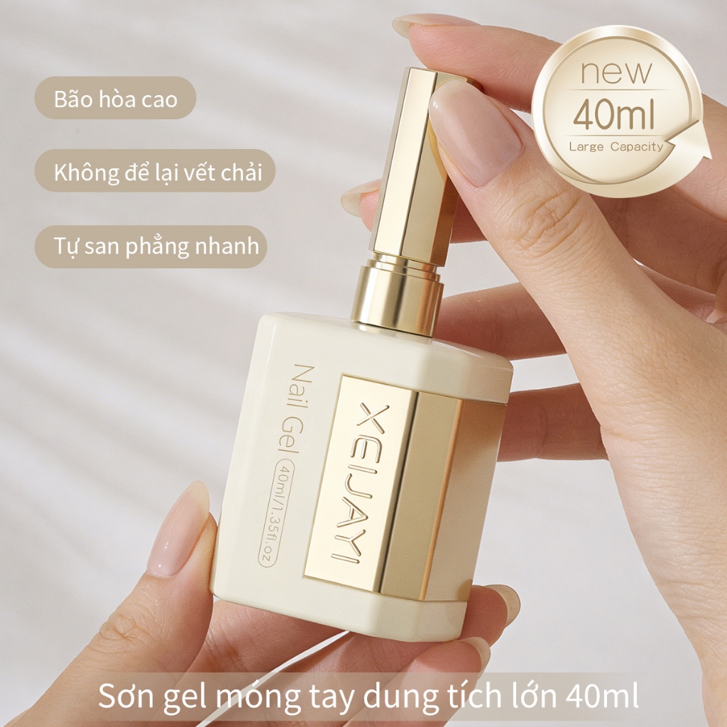 XEIJAYI 40ml - Sơn móng tay dạng gel màu hồng trà sữa mới, bền màu và lâu trôi, phù hợp với mọi tông da.