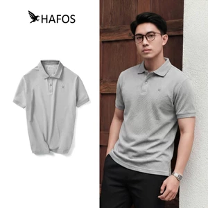 Áo polo nam HAFOS DAILY Polo Nam Trơn polo vải cá sấu nam, áo polo nam trắng, polo đen chuẩn phom