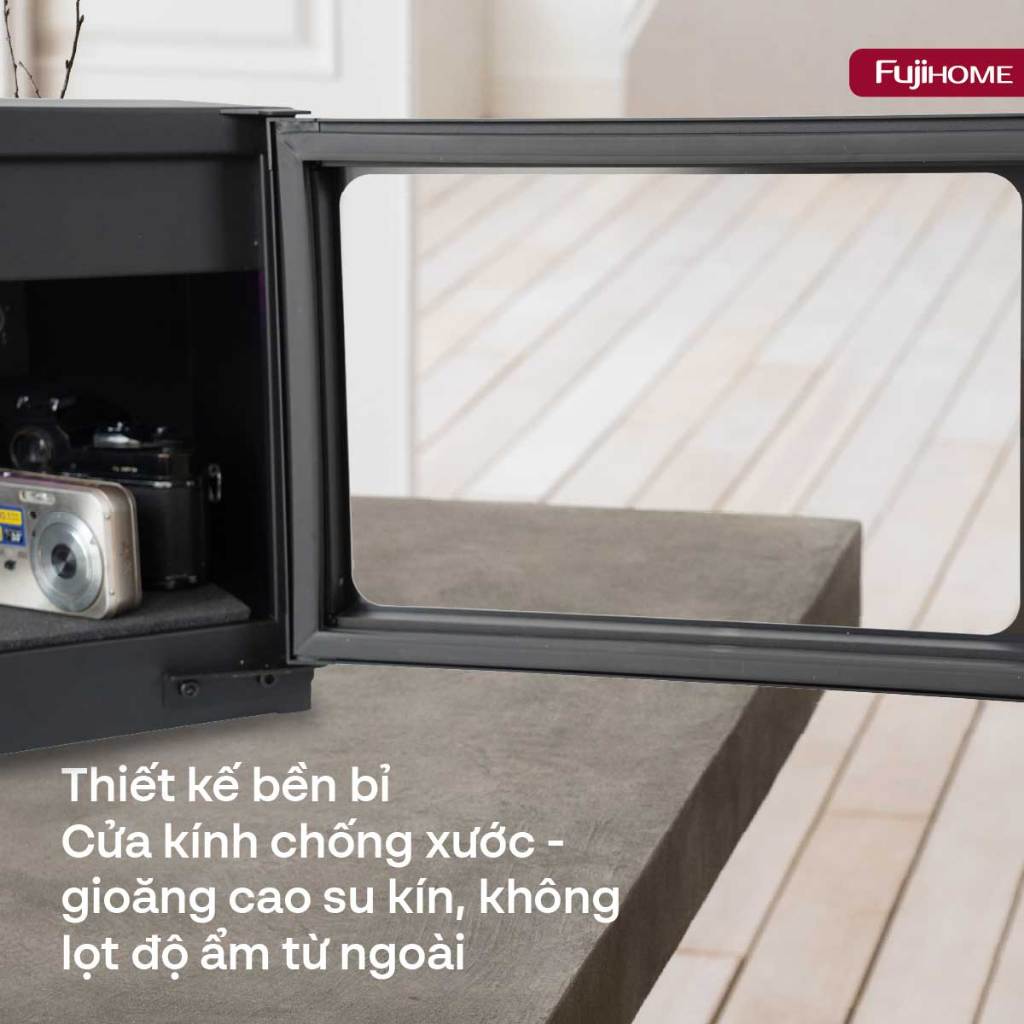 Tủ chống ẩm máy ảnh dung tích 25L Nhập Khẩu FUJIHOME DC-25M chính hãng, tủ hút ẩm chống mốc ống kính