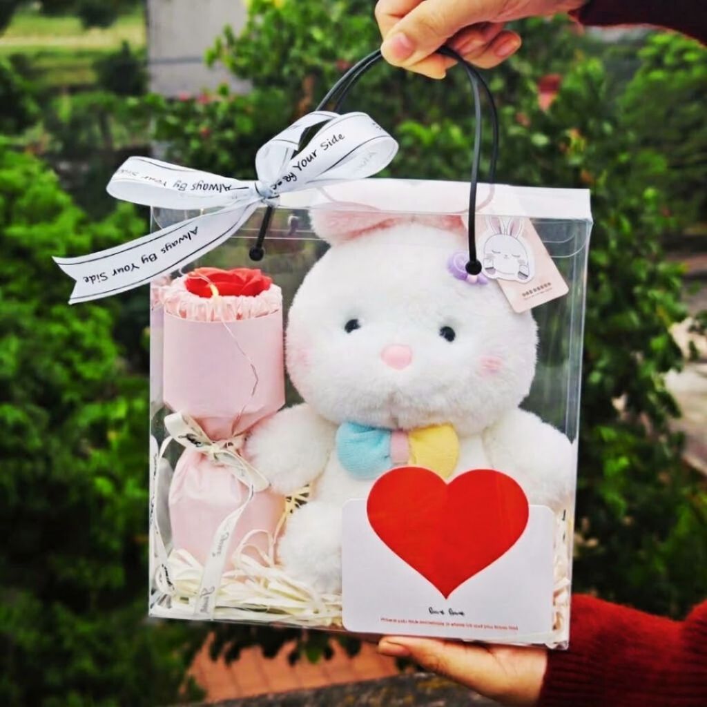 Hộp/Set Quà Tặng Gấu Bông Mica Sang Trọng Kèm Nhiều Phụ Kiện Làm Quà Tặng Sinh Nhật Cho Bé, Bạn Gái,Trai