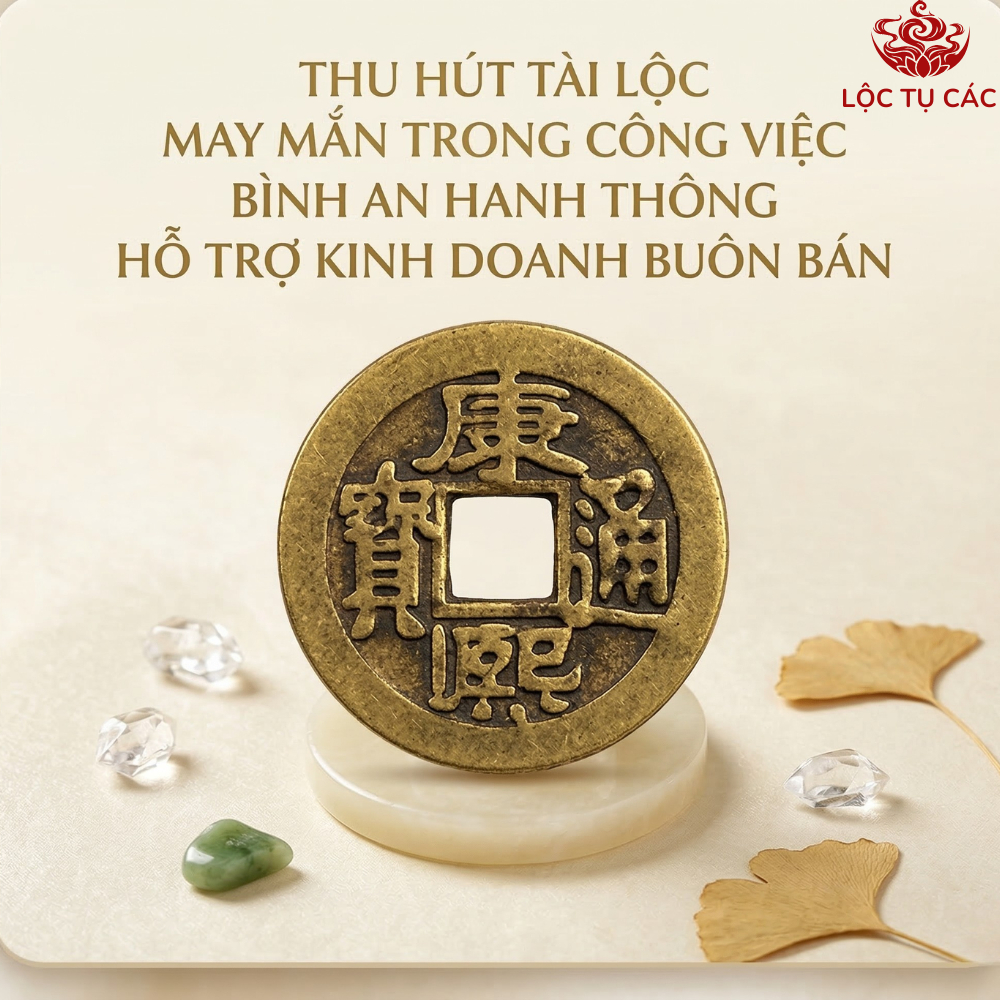 Đồng xu Ngũ Đế, vật phẩm phong thủy Lộc Tụ Các thu hút tài lộc vận may, cân bằng năng lượng