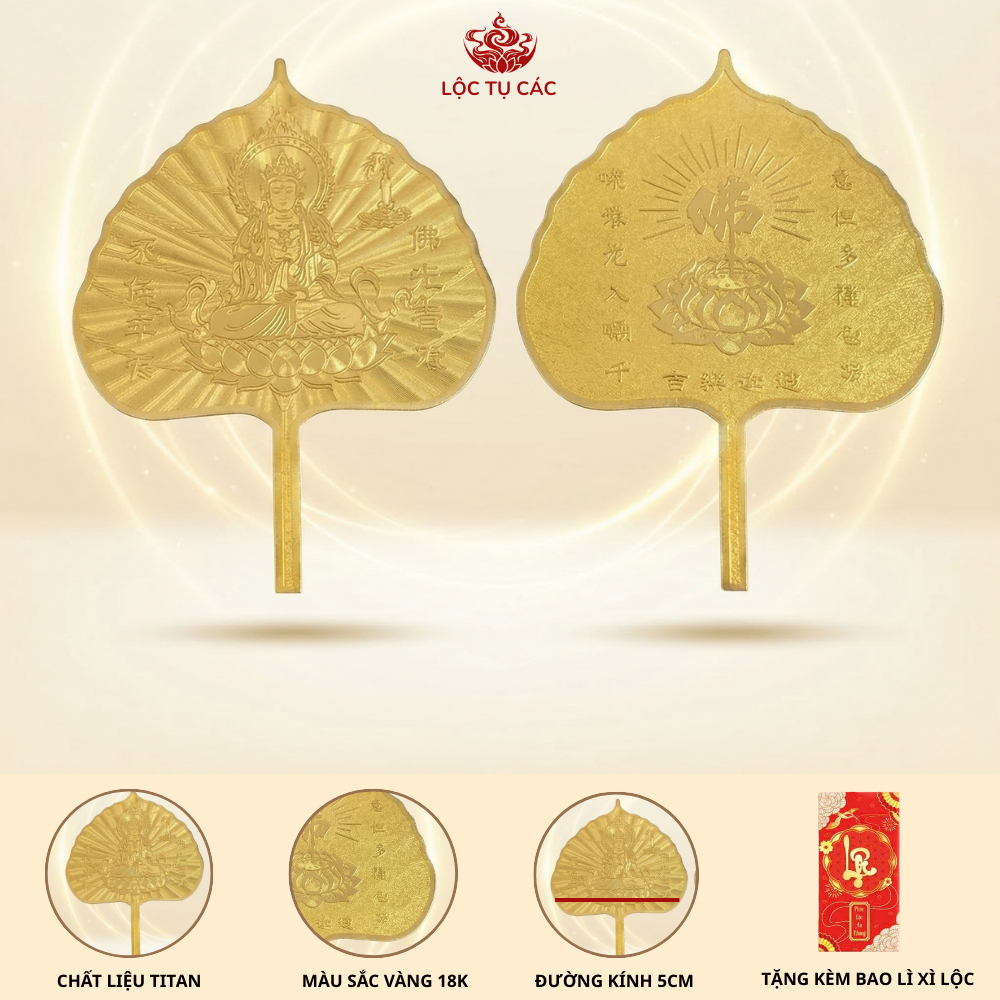 Lá Bồ Đề mạ vàng, lá Bồ Đề phong thủy ( ĐÃ THỈNH ) thu hút bình an tài lộc mang theo bên người.