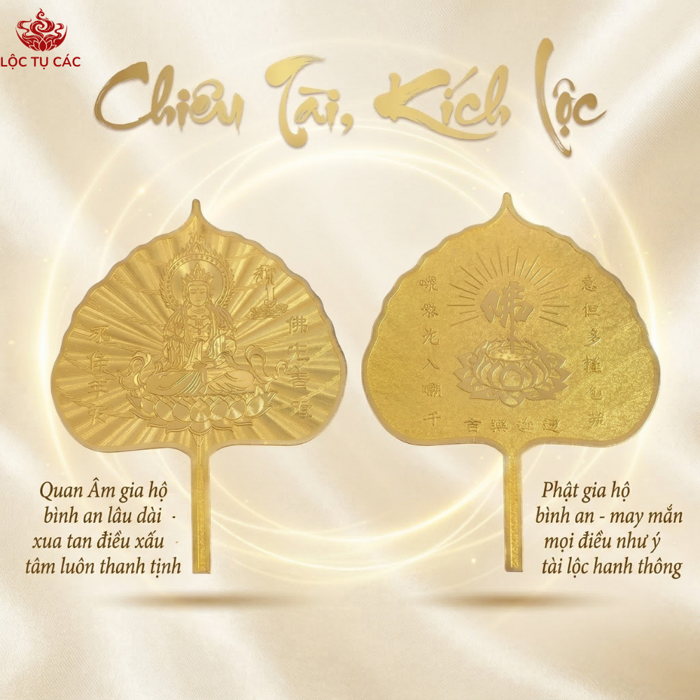 Lá Bồ Đề mạ vàng, lá Bồ Đề phong thủy ( ĐÃ THỈNH ) thu hút bình an tài lộc mang theo bên người.