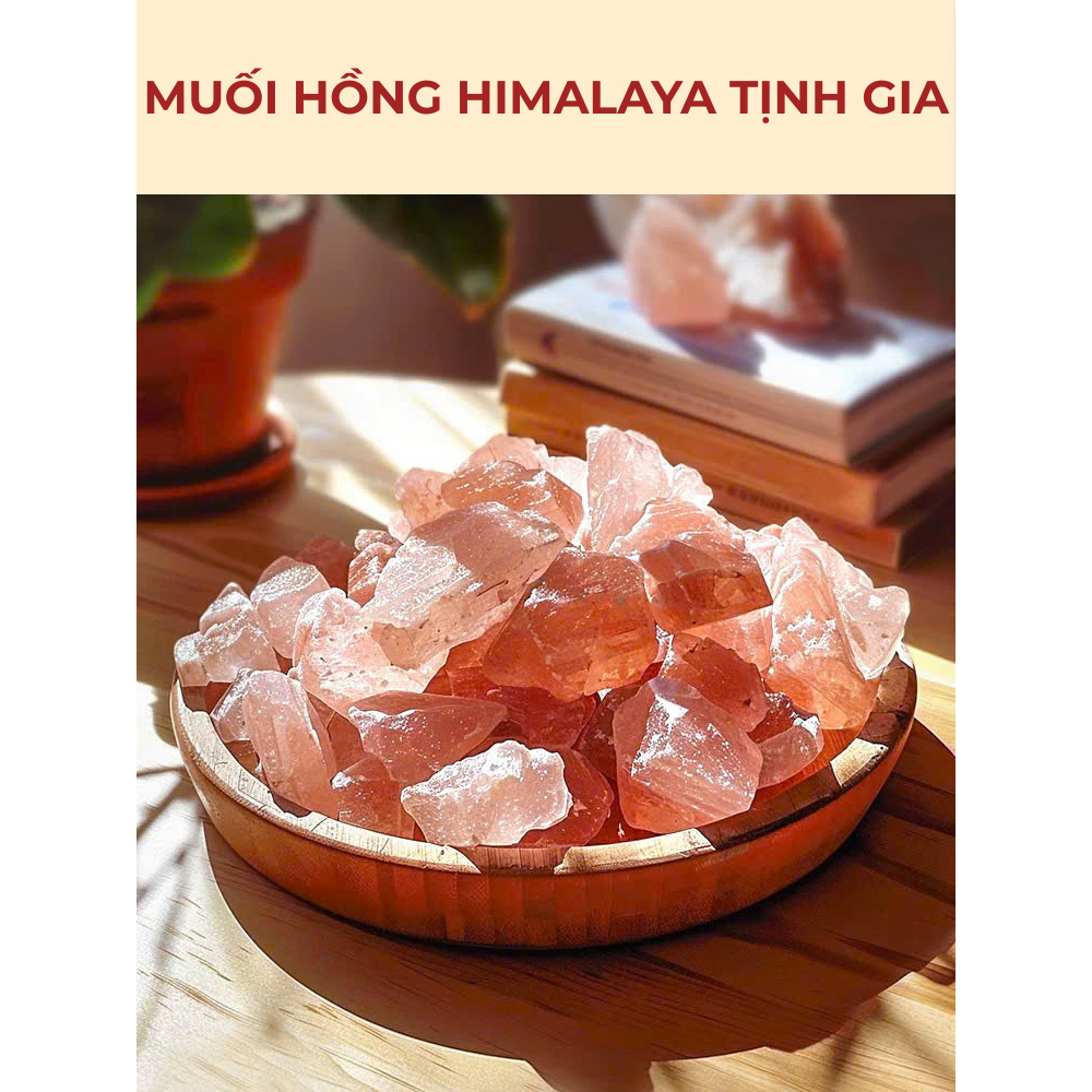 Muối hồng Himalaya thanh tẩy thỏi vàng tài lộc kèm đồng xu Âm Dương, vật phẩm thiết yếu cho gia đình