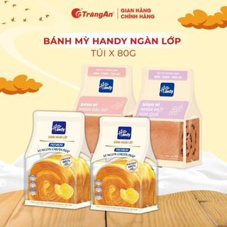 [QUÀ TẶNGKHÔNG BÁN] Bánh mì ngàn lớp Handy thơm ngon siêu mềm vị bơ sữa, mứt hoa quả, đậu đỏ túi 80g | HSD 4 tháng